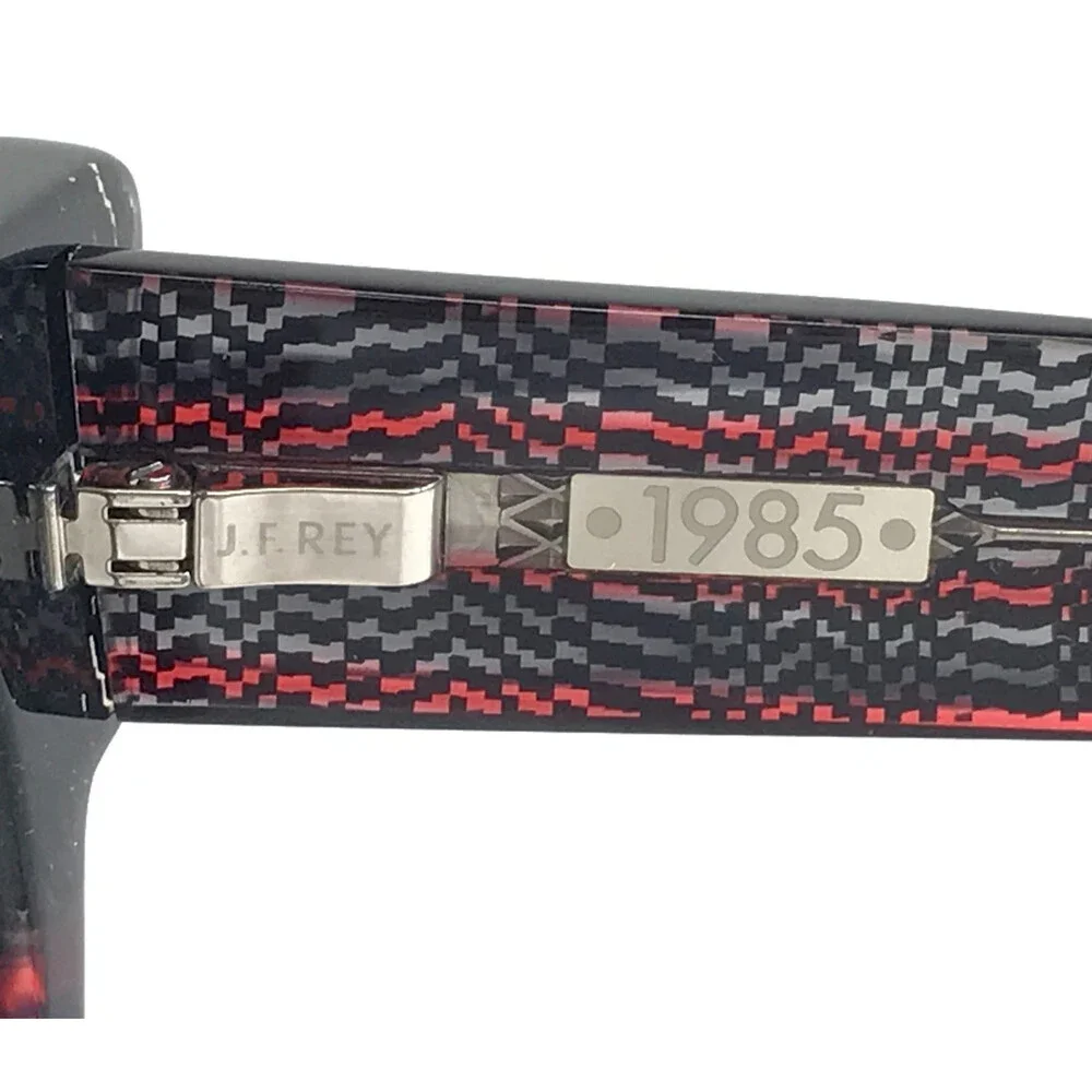 J. F. Rey Eyeglasses Frames CAROLINA 0830 Black Red Round Full Rim 49-23-143